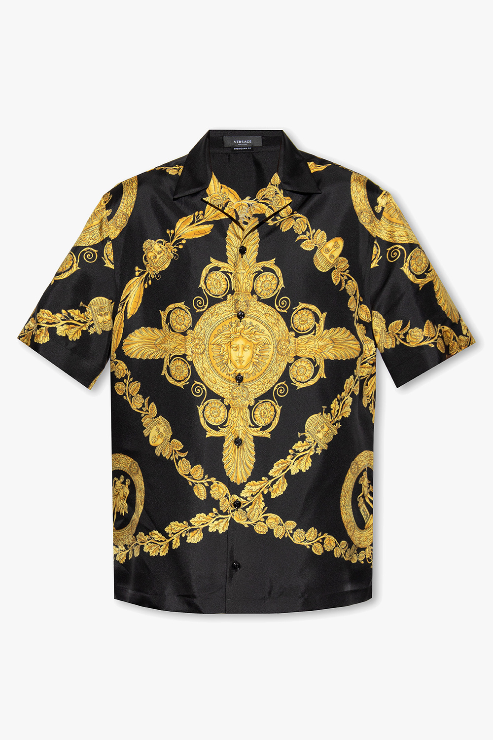 Versace short sleeve deals silk shirt